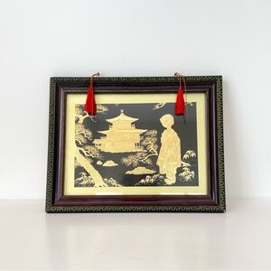 Japanese Artwork Kinkaku-Ji Temple in Kyoto Gold Black Wall Art Decor